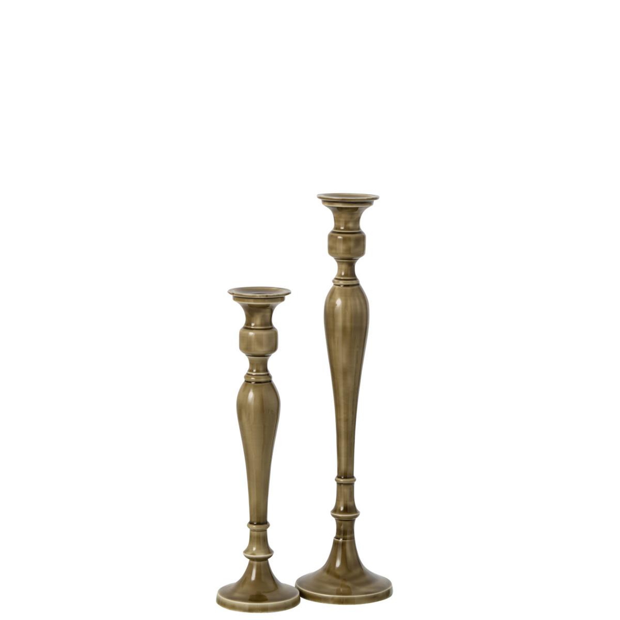 Voir la diapositive 3 : J-LINE Chandelier en métal  hedda  42cm vert olive