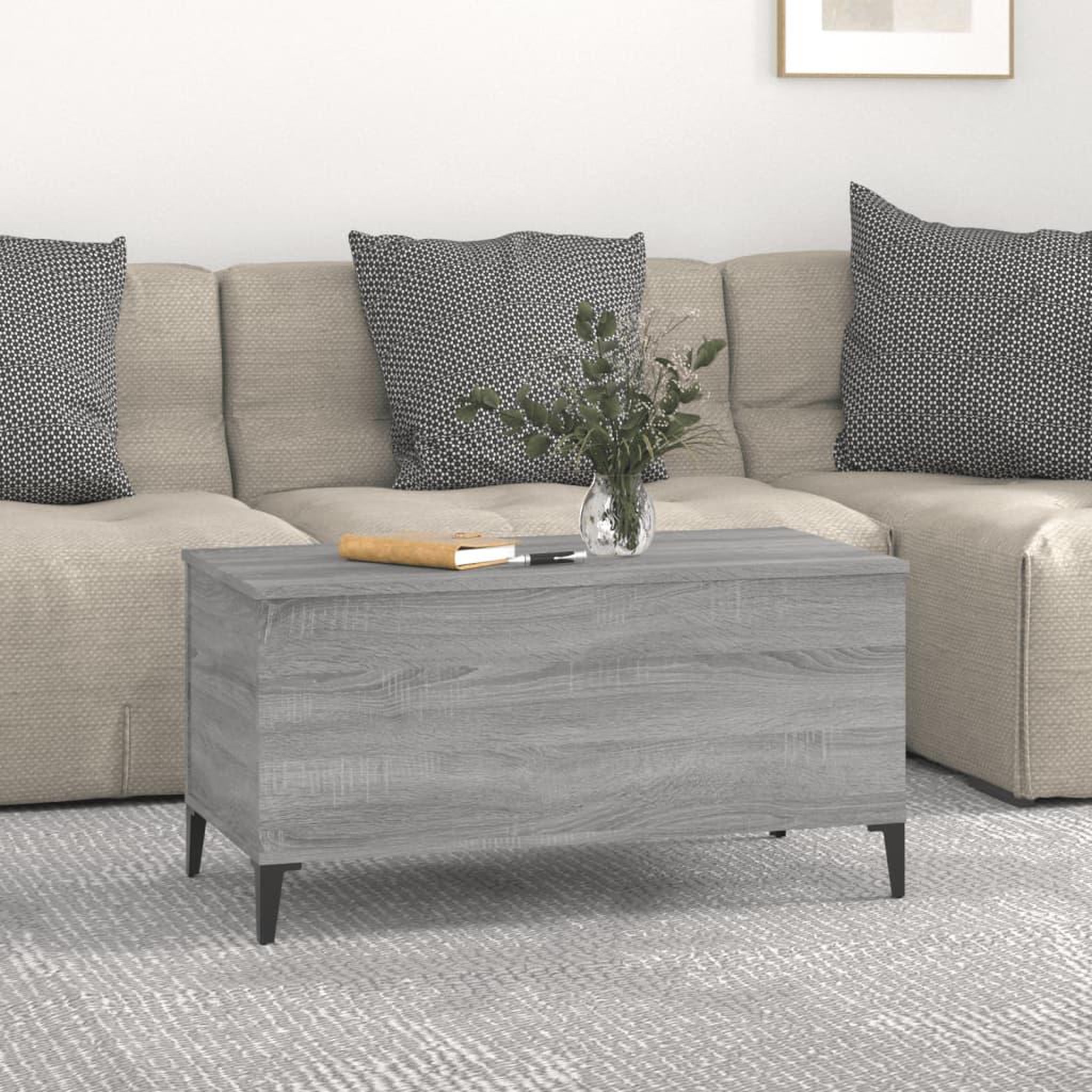 Voir la diapositive 3 : VIDAXL Table basse Sonoma gris 90x44,5x45 cm Bois d'ingenierie