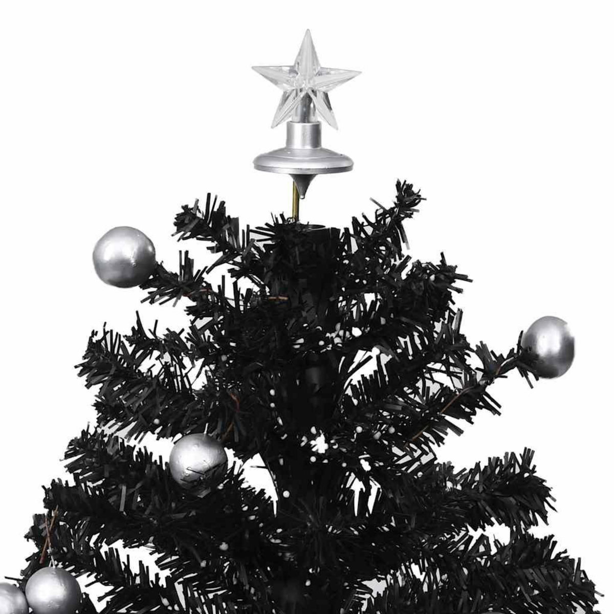 VIDAXL Arbre de Noël neigeux avec base de parapluie Noir 75 cm PVC