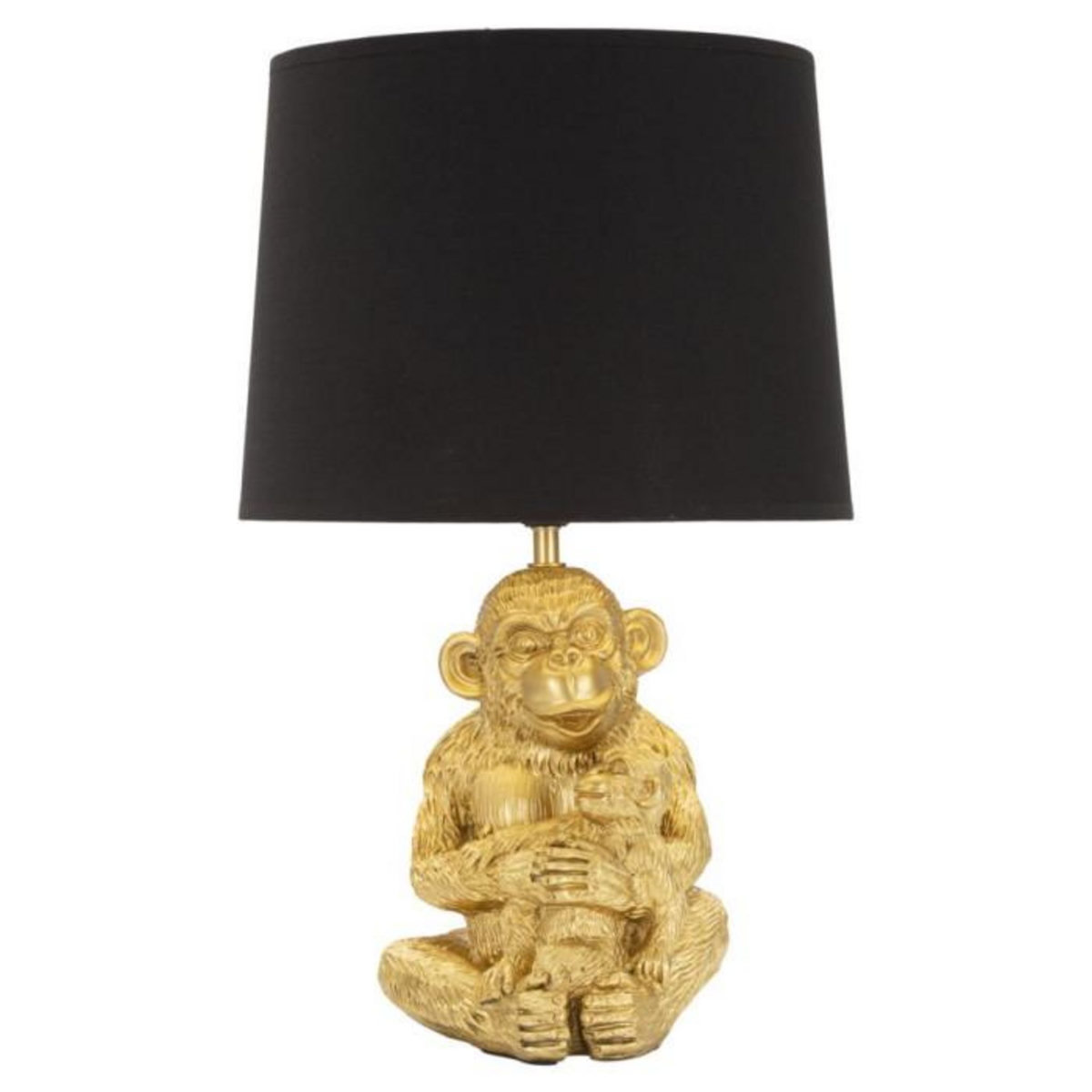 Paris Prix Lampe à Poser Design  Monkey Mum  49cm Or & Noir