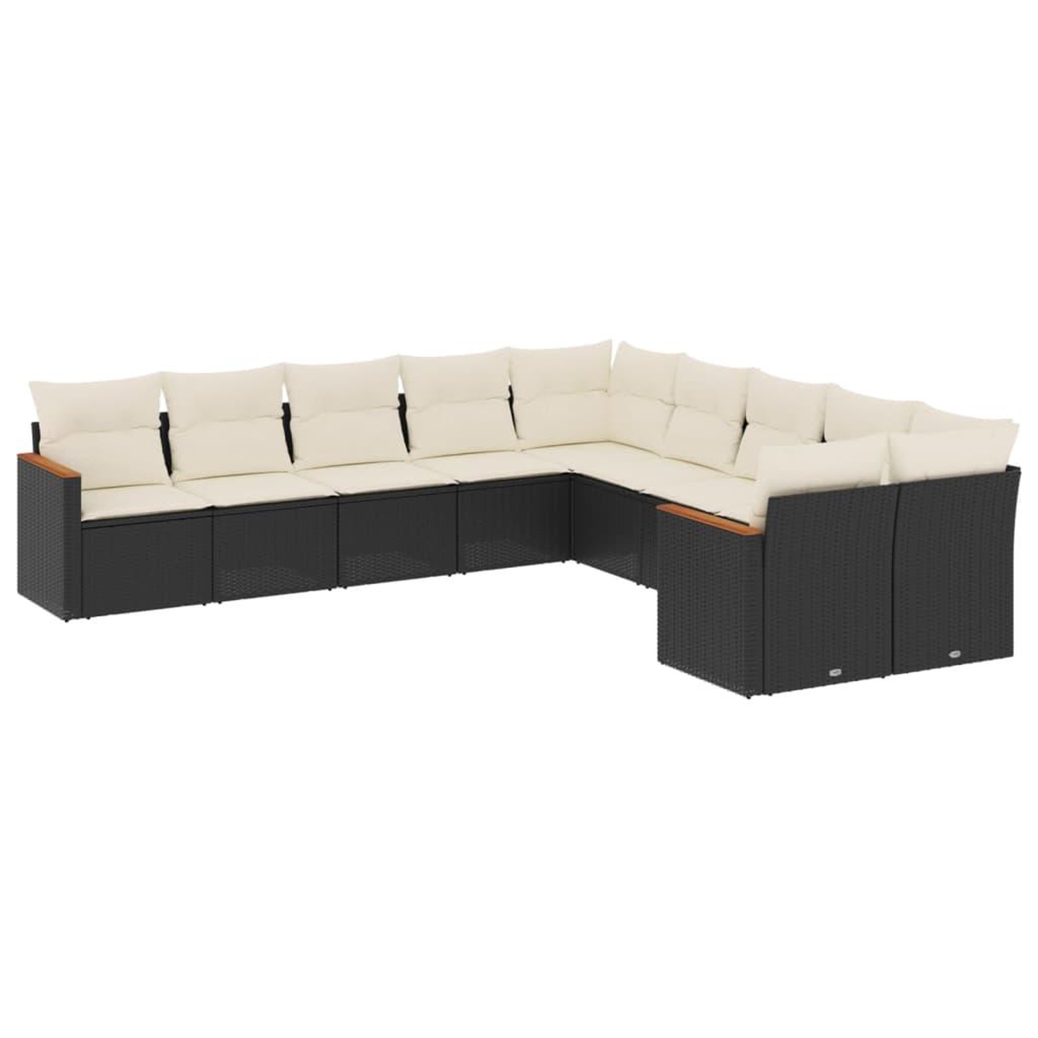Voir la diapositive 2 : VIDAXL Salon de jardin 10 pcs avec coussins noir resine tressee