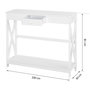 Voir la diapositive 3 : HOMCOM Console style table de drapier néo-rétro tiroir + étagère dim. 100L x 30l x 81H cm MDF blanc