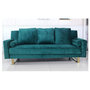 Voir la diapositive 2 : Paris Prix Canapé Convertible Velours  Albine  210cm Vert