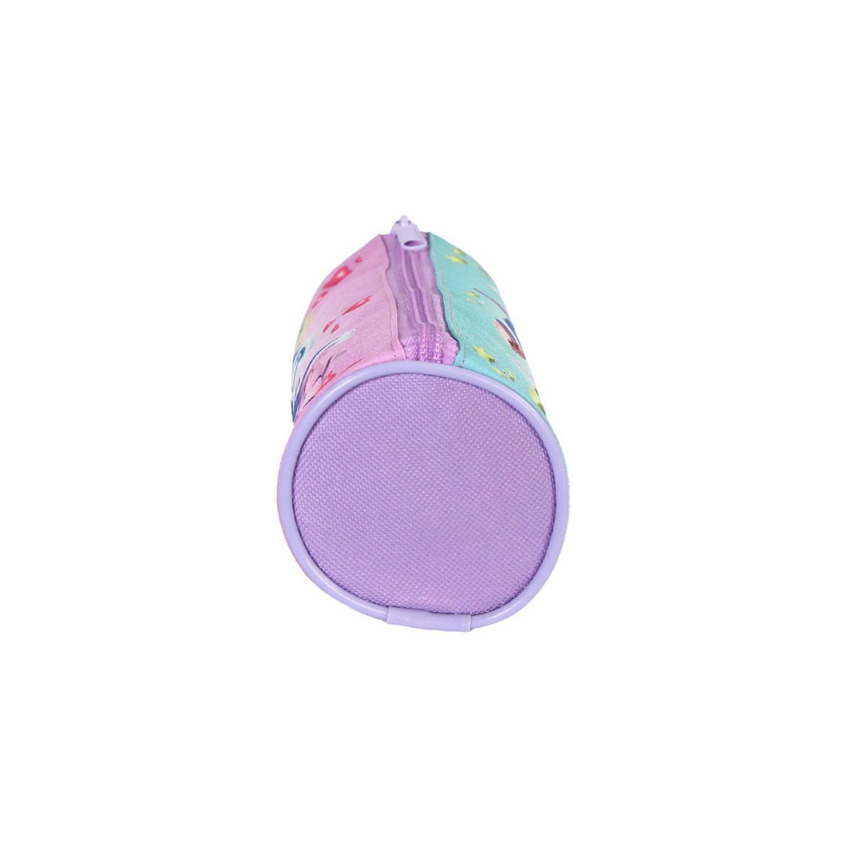 Bagtrotter Bagtrotter - Stitch - Stitch et Angel - Trousse Scolaire Ronde - Violet - 1 Compartiment Zippé - 22x7x7cm - Matière Polyester - Accessoire et Papeterie Scolaire