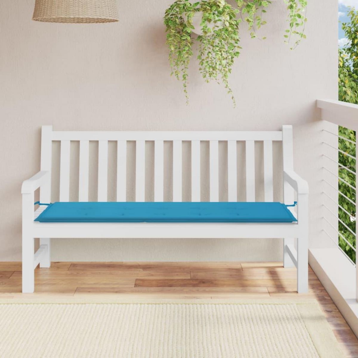 VIDAXL Coussin de banc de jardin bleu 150x50x3 cm tissu oxford