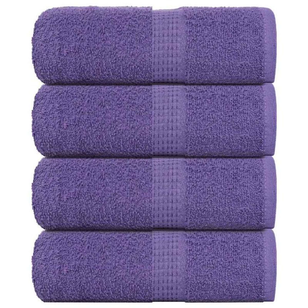 VIDAXL Serviettes de visage 4 pcs violet 30x30 cm 360 g m² 100% coton