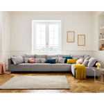 LISA DESIGN Edinburg - canapé modulable d'angle réversible 5 places - en velours côtelé. Coloris disponibles : Gris