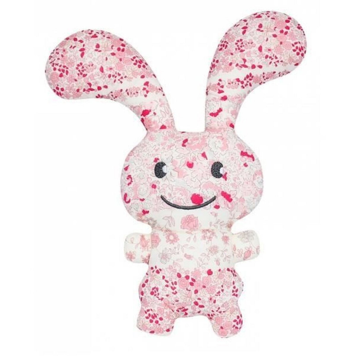 Le Trousselier Doudou Hochet -Funny Bunny  Fleurs Roses 24cm (Boîte Cadeau)