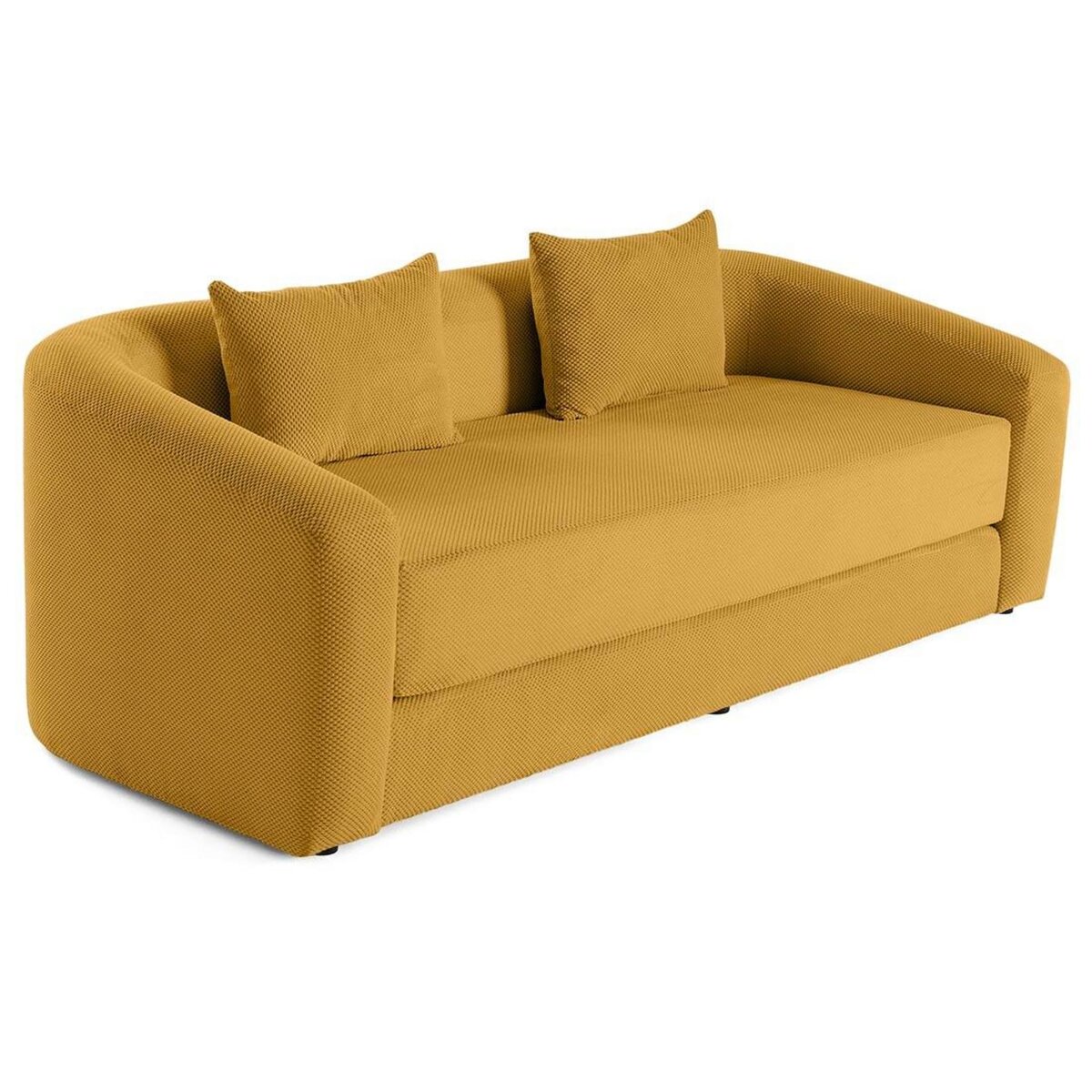 BEST MOBILIER Nuvia - canapé convertible déplimousse 3 places en velours texturé