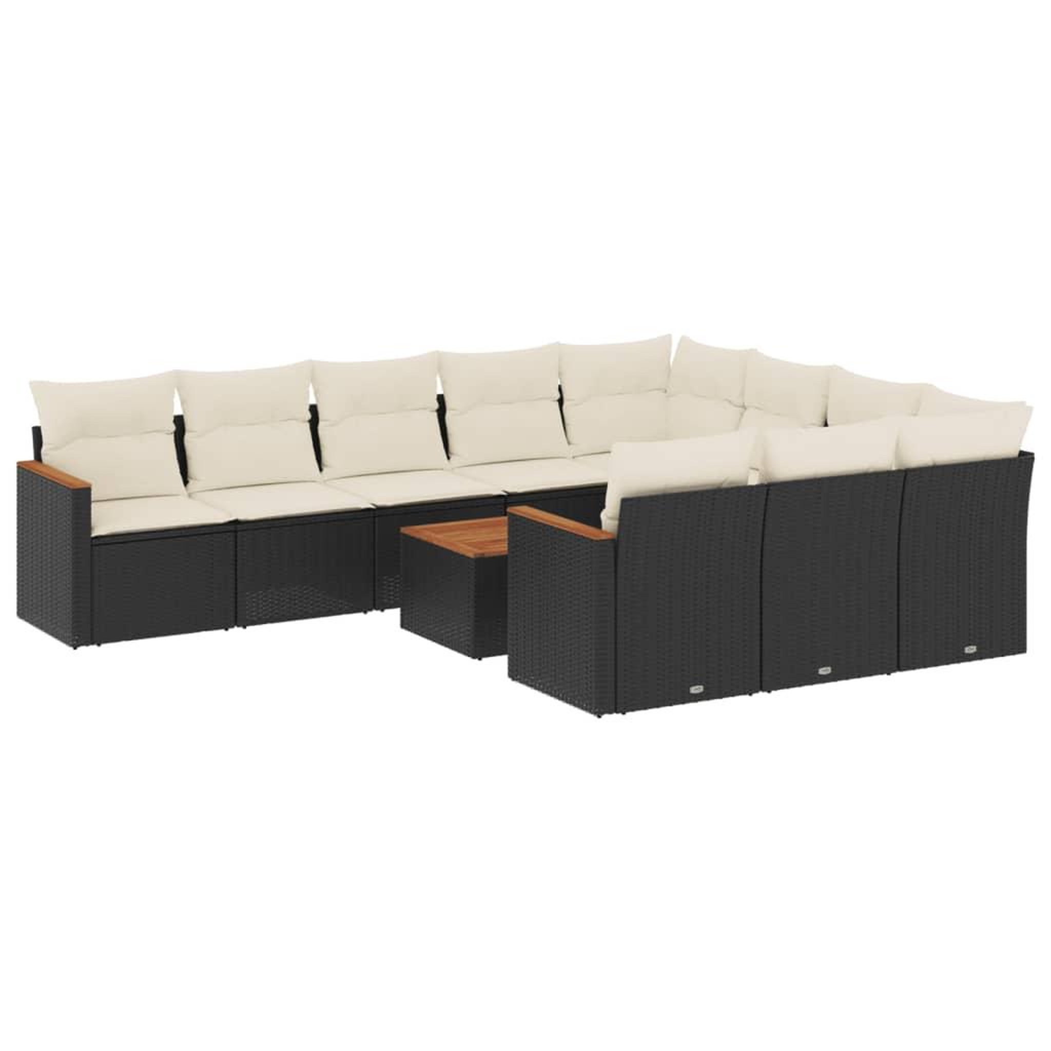 Voir la diapositive 2 : VIDAXL Salon de jardin 11 pcs avec coussins noir resine tressee