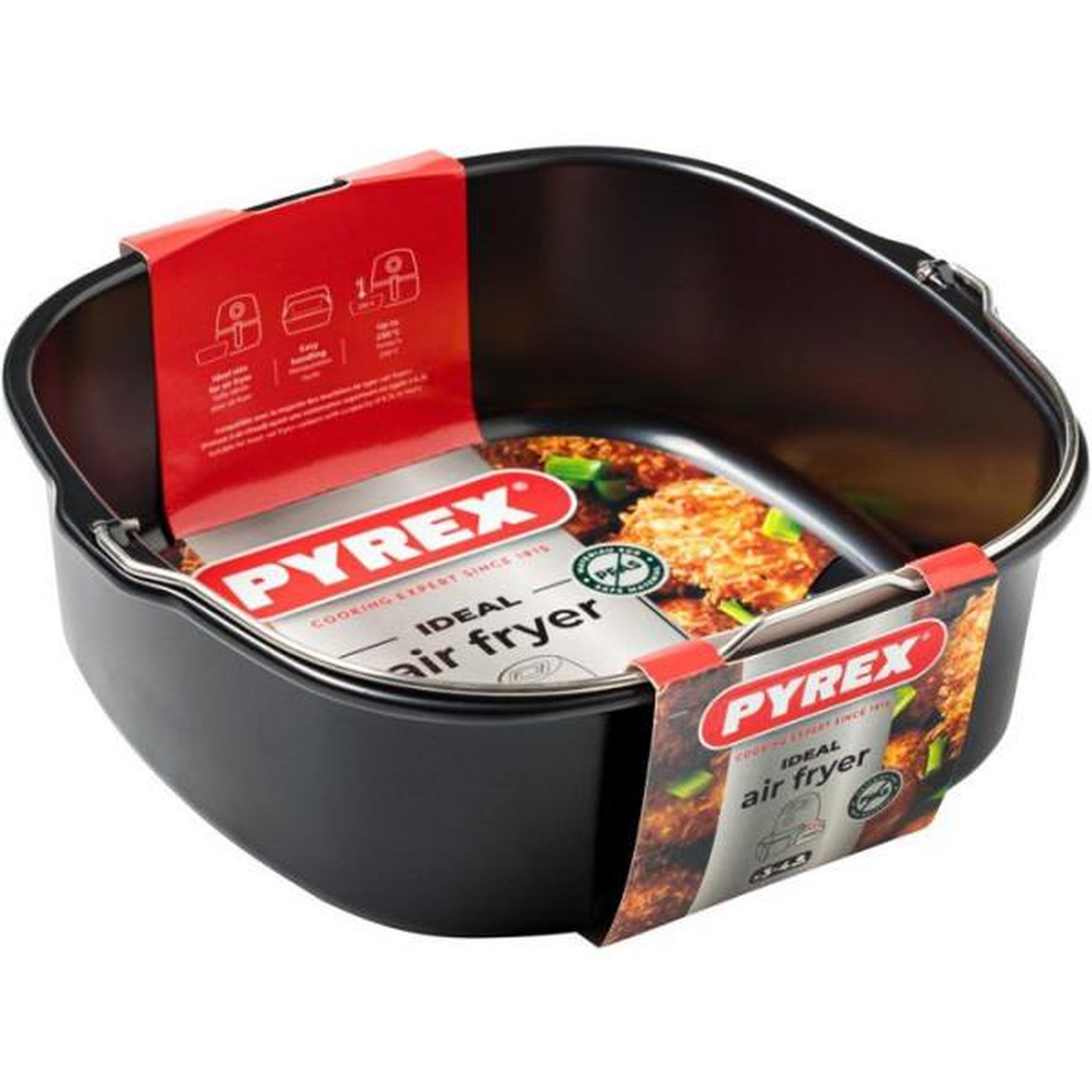 Voir la diapositive 2 : PYREX Plat carré avec anse - PYREX - Glide 22x21 cm - anti-adhésif - air fryer - sans PFAS