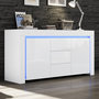 Voir la diapositive 4 : MERAX Buffet 2 porte(s) 3 tiroir(s) - 140 cm blanc led mdf