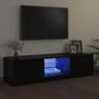 Voir la diapositive 1 : VIDAXL Meuble TV avec lumieres LED noir 140x40x35,5 cm
