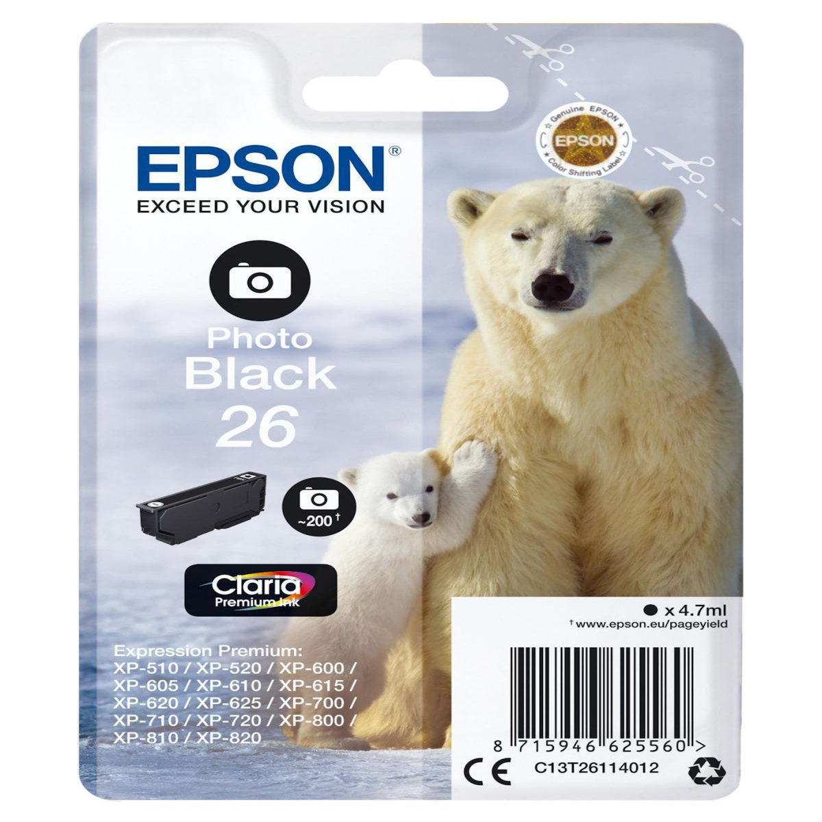 Epson Cartouche imprimante EPSON C 13 T 26114012 - noir