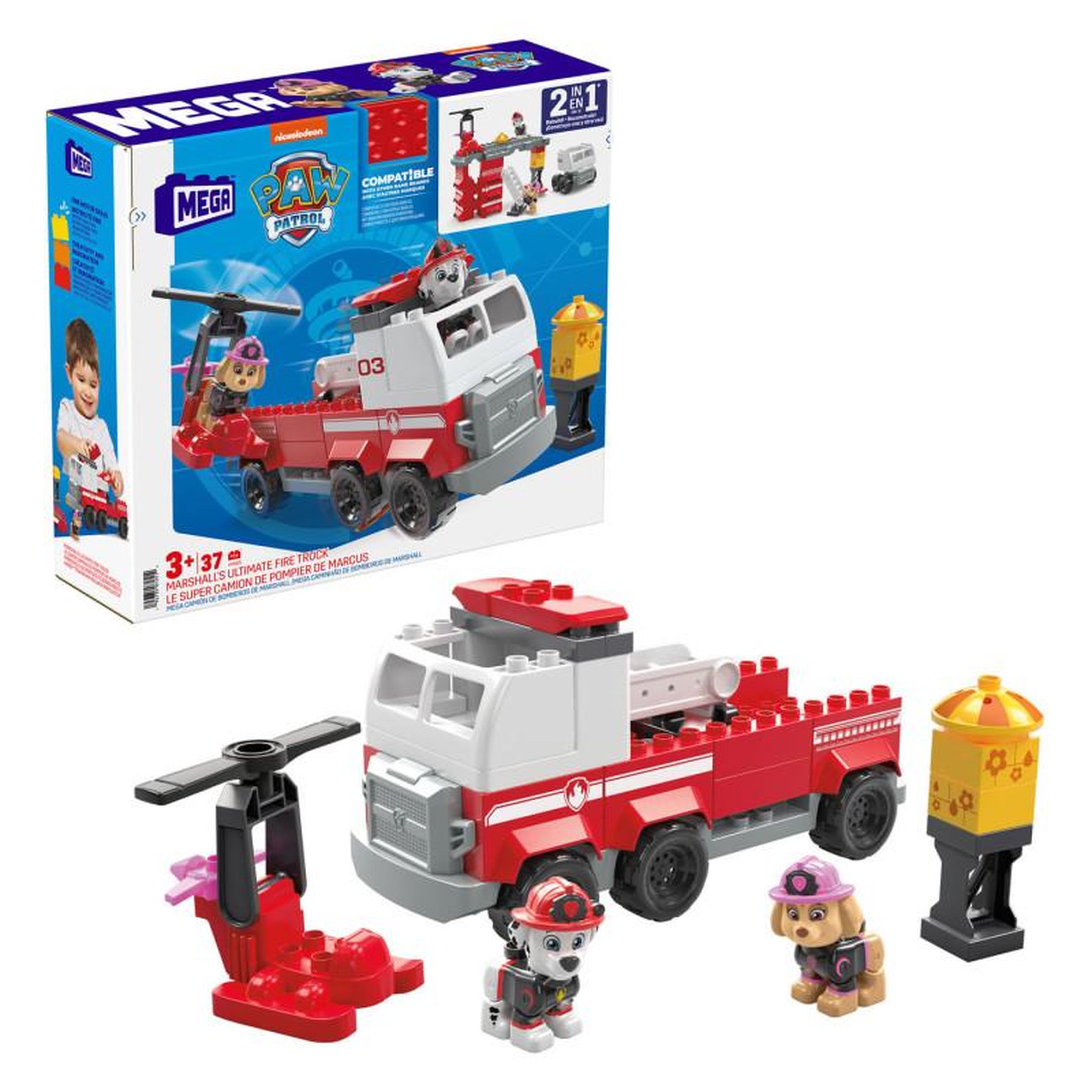 Voir la diapositive 3 : MEGA BLOKS Mega Bloks PAW Patrol Junior Builders - Marshall Fire Truck HHN05