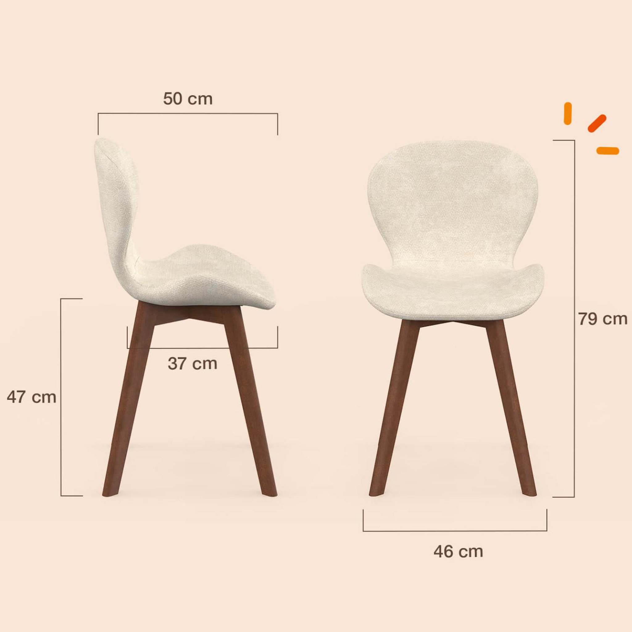 Voir la diapositive 5 : ID MARKET Lot de 6 chaises robine en tissu chenille beige pieds noyer