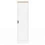 Voir la diapositive 3 : ID MARKET Armoire de rangement NOUK 1 porte avec étagères blanc et bois