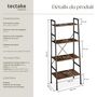 Voir la diapositive 6 : tectake Étagère style industriel Bois foncé industriel, rustique