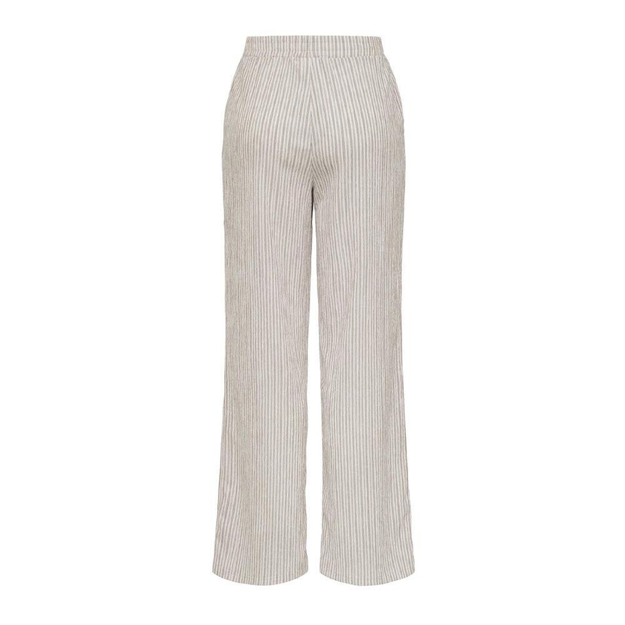 Voir la diapositive 2 : JACQUELINE DE YONG Pantalon Blanc/Marron Femme JDY Ocean