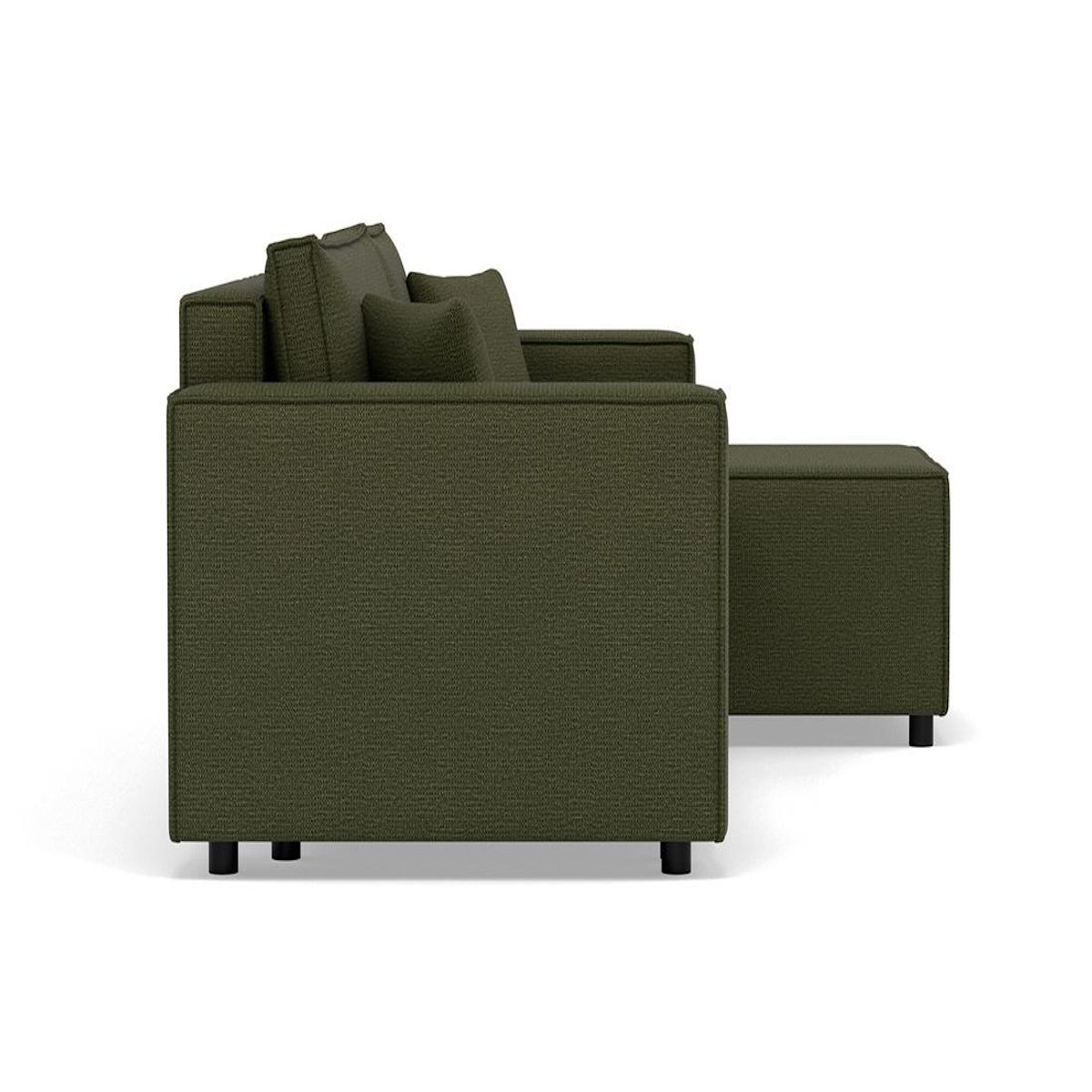 BEST MOBILIER Jonas - canapé d'angle réversible 4 places convertible avec coffre en tissu texturé