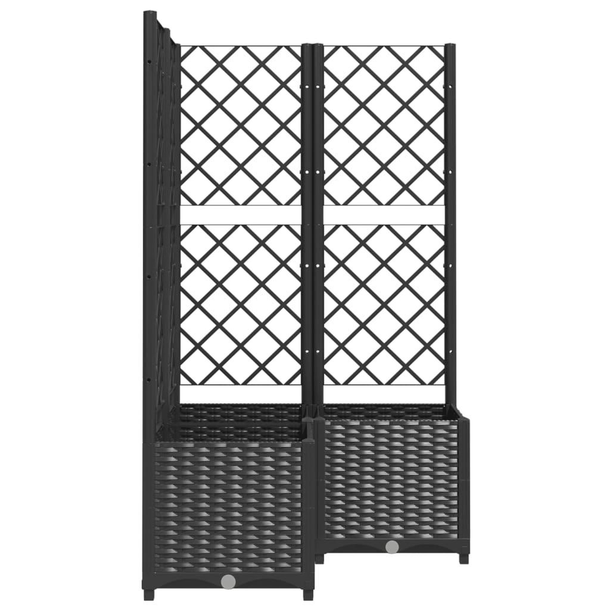 Voir la diapositive 5 : VIDAXL Jardiniere avec treillis Noir 80x80x136 cm PP