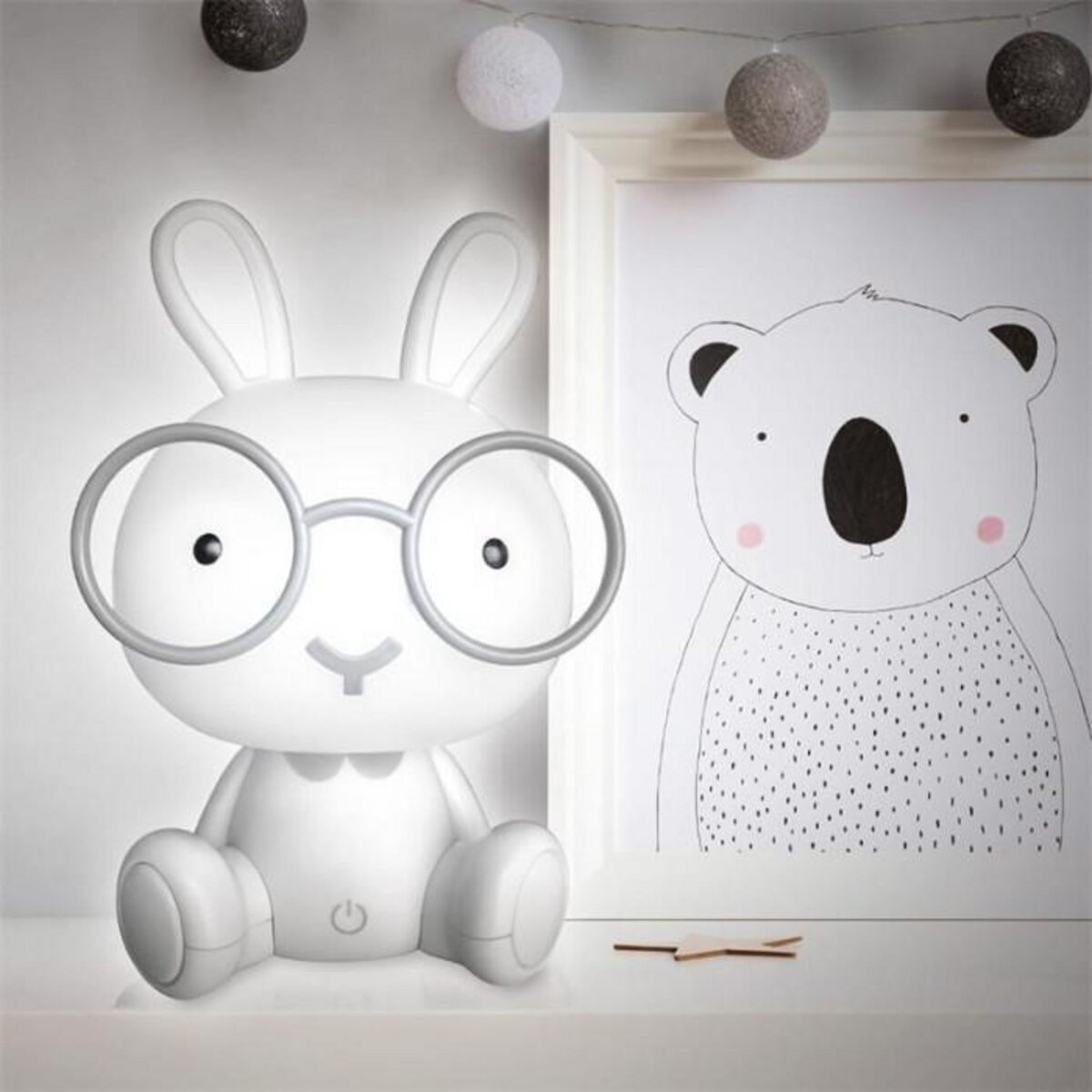 Paris Prix Lampe à Poser LED  Lapin  23cm Blanc