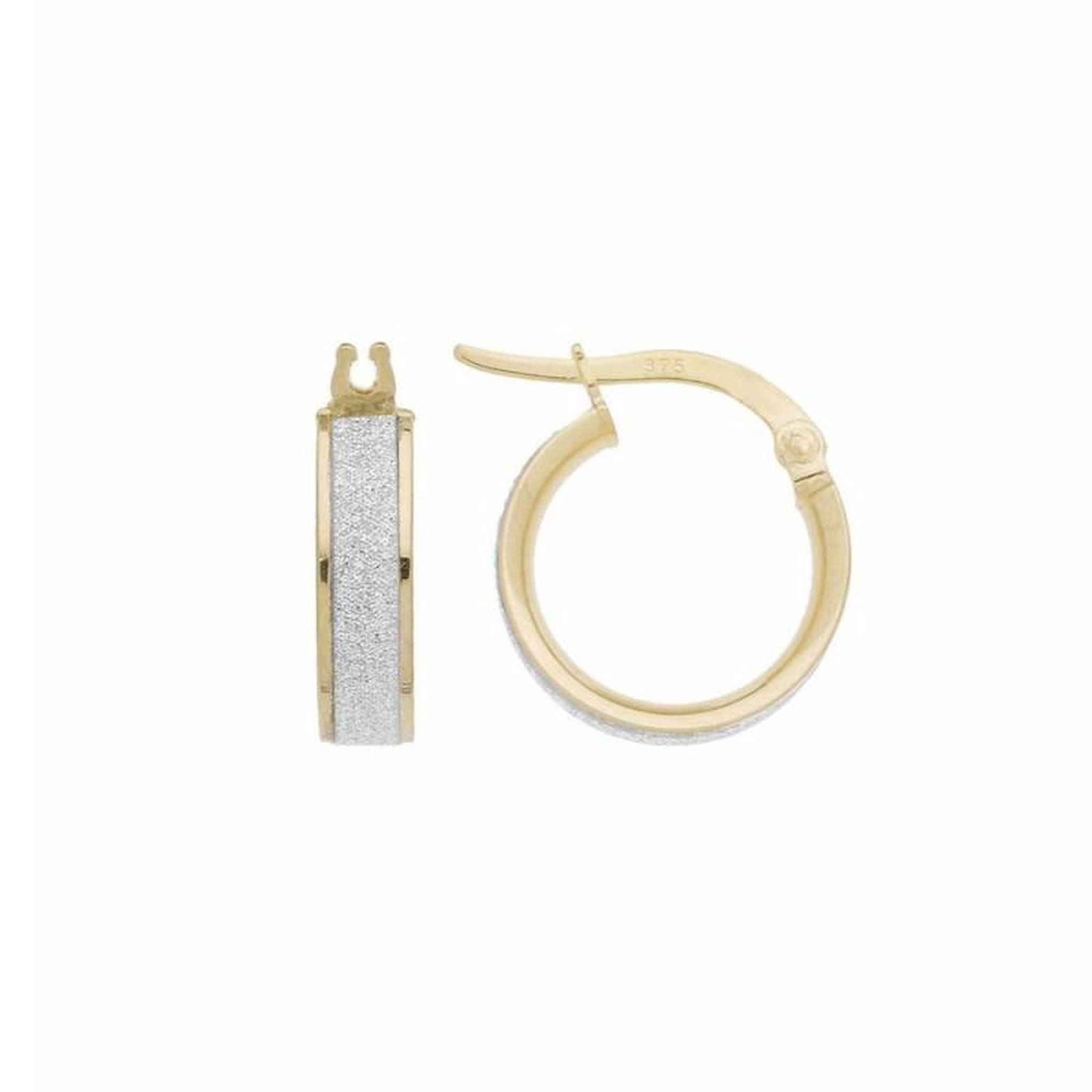 Voir la diapositive 1 : L'ATELIER D'AZUR Boucles d'Oreilles Créoles Or  Jaune - Pailletées