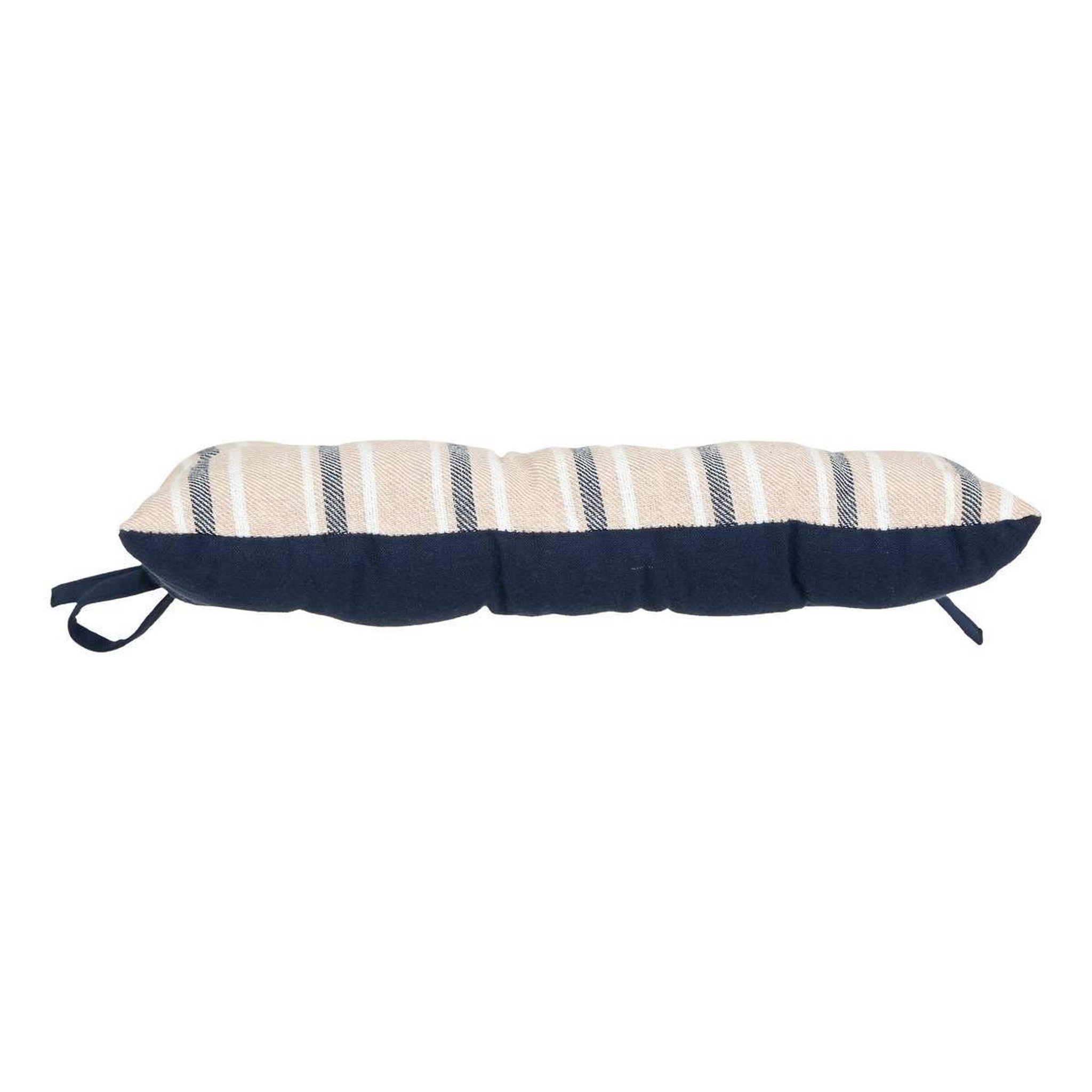 Voir la diapositive 2 : ATMOSPHERA Galette de chaise à rayures  groove  38x38cm bleu marine
