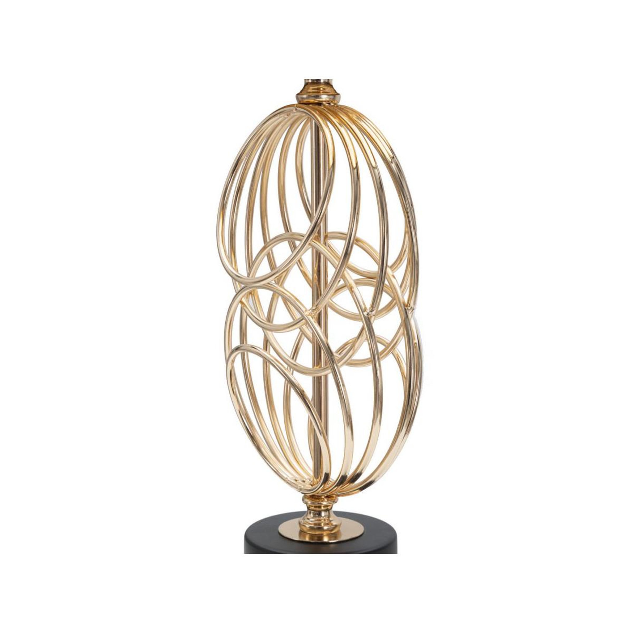 Voir la diapositive 3 : Paris Prix Lampe à poser design en métal  circly  58cm noir & or