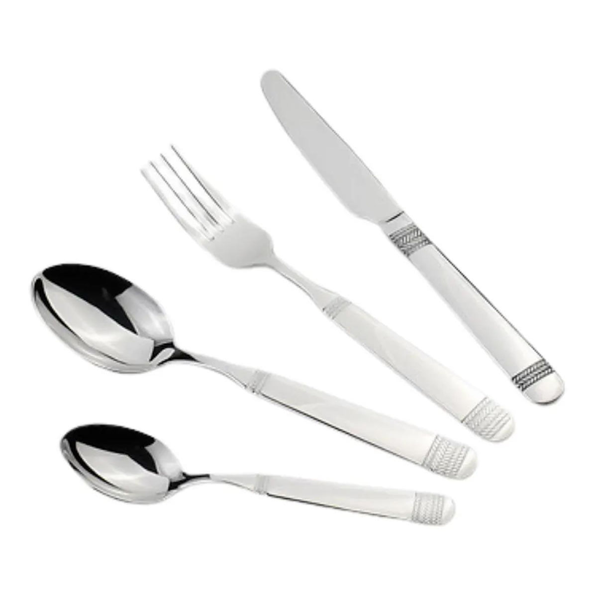SECRET DE GOURMET Ménagère 24 Pièces en Inox  Sacha  24cm Argent