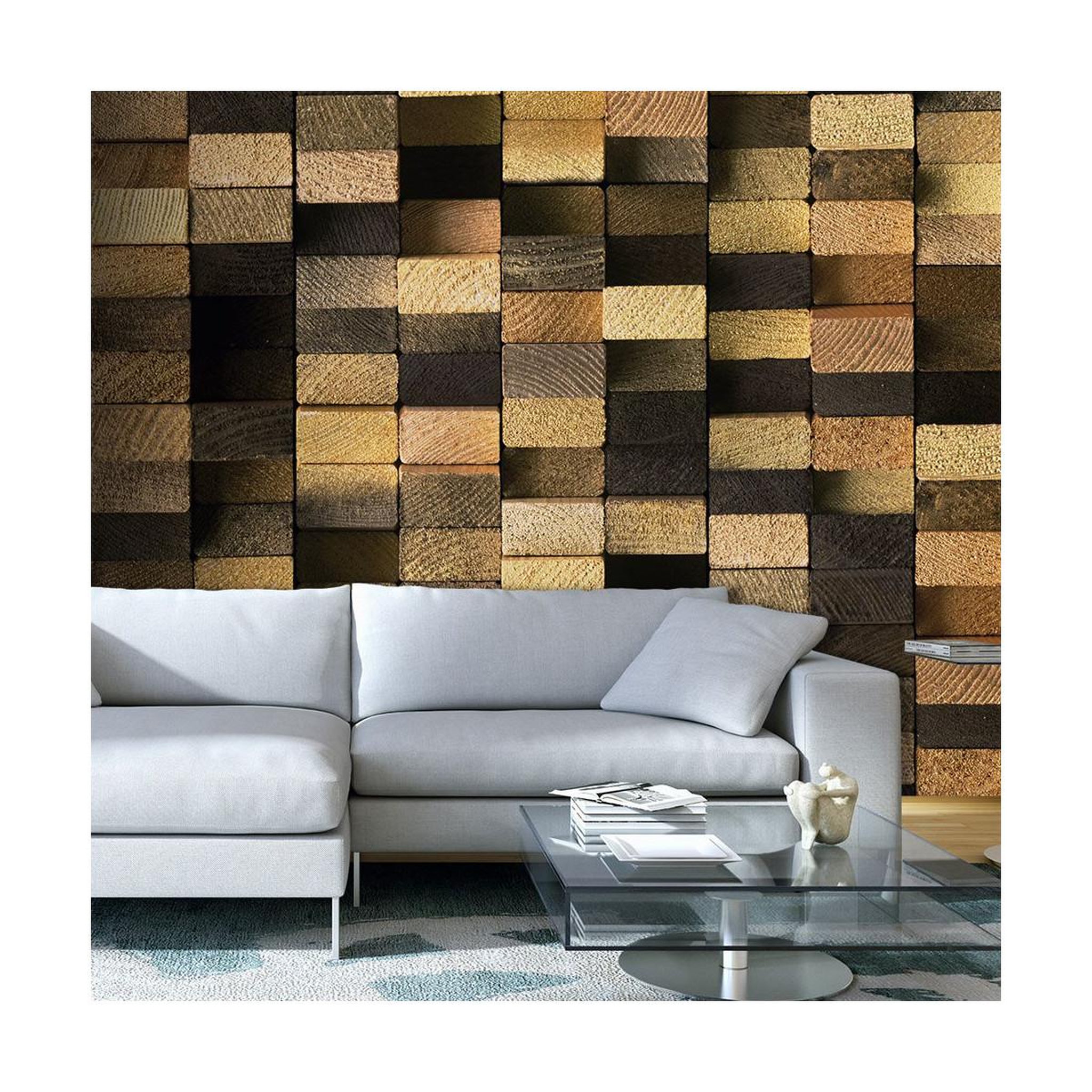 Paris Prix Papier peint  protected by the wooden weave  50x1000cm