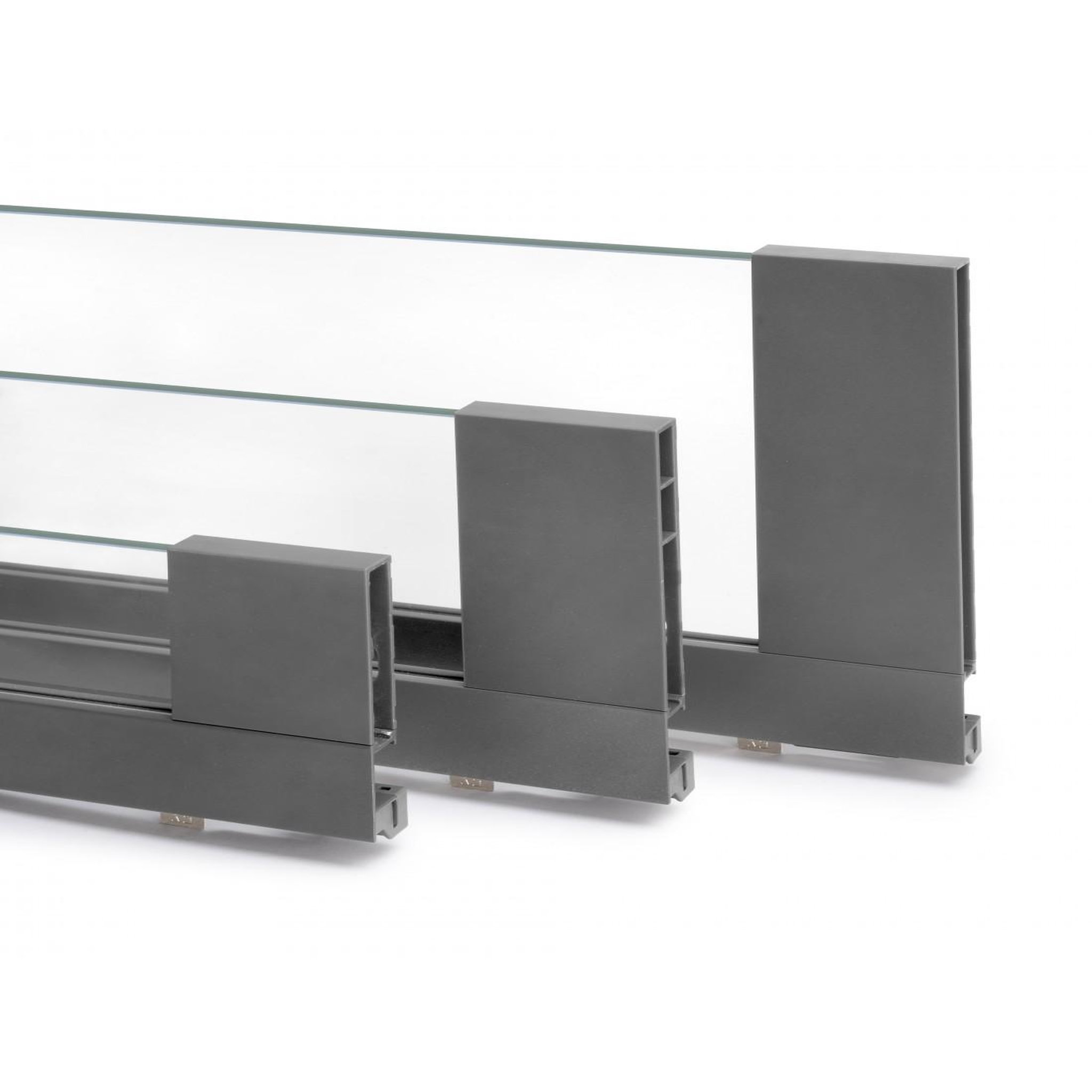 EMUCA SRL Tiroir extérieur Vertex 40 kg hauteur 178 mm - côtés en verre- Gris anthracite