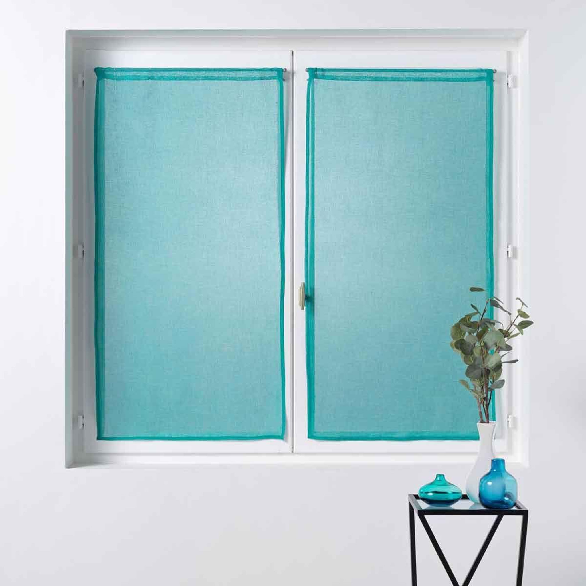 Voir la diapositive 3 : Douceur d'Intérieur Paire de voilages  sandra  60x160cm bleu