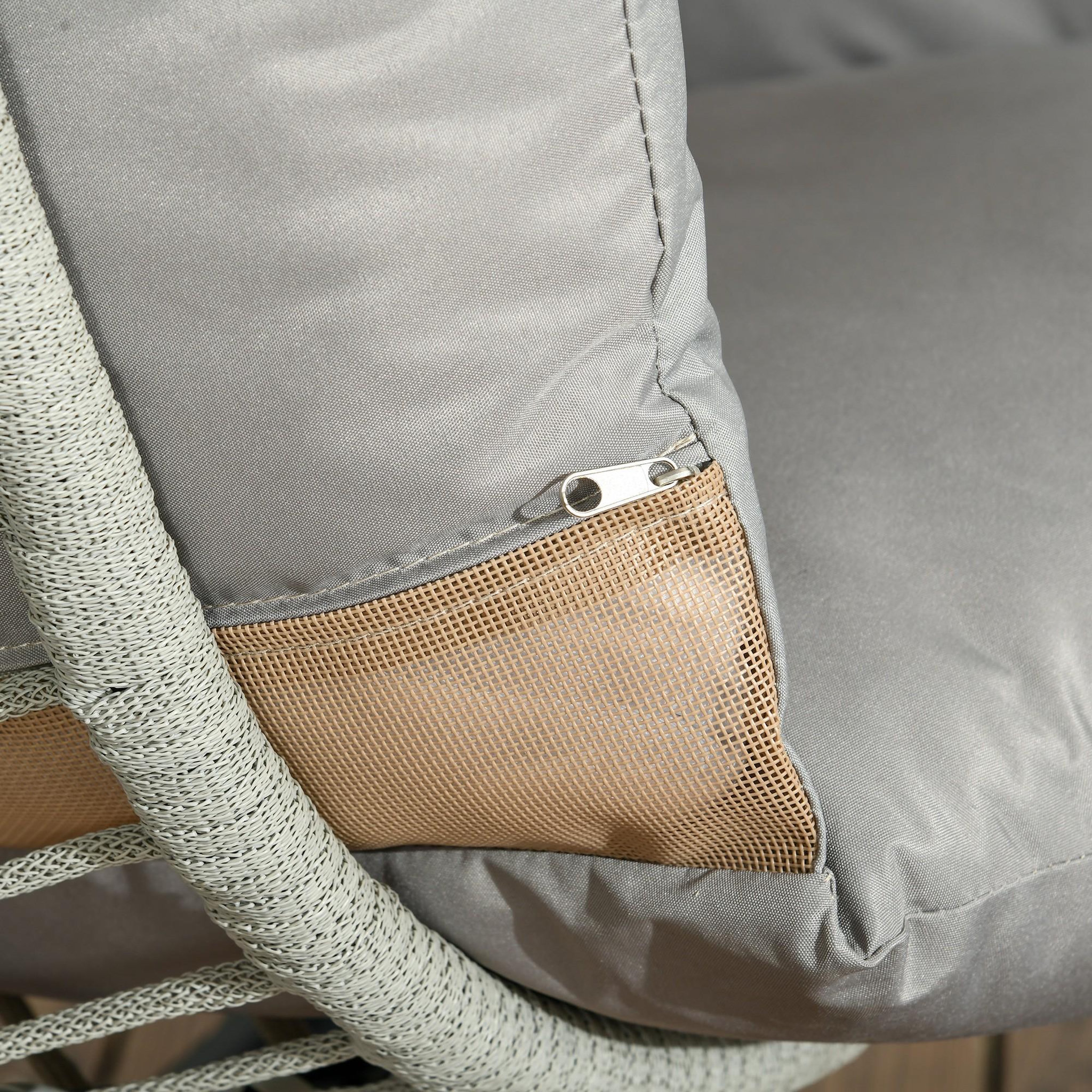 Voir la diapositive 4 : OUTSUNNY Fauteuil oeuf suspendu balancelle pliable avec coussin et support