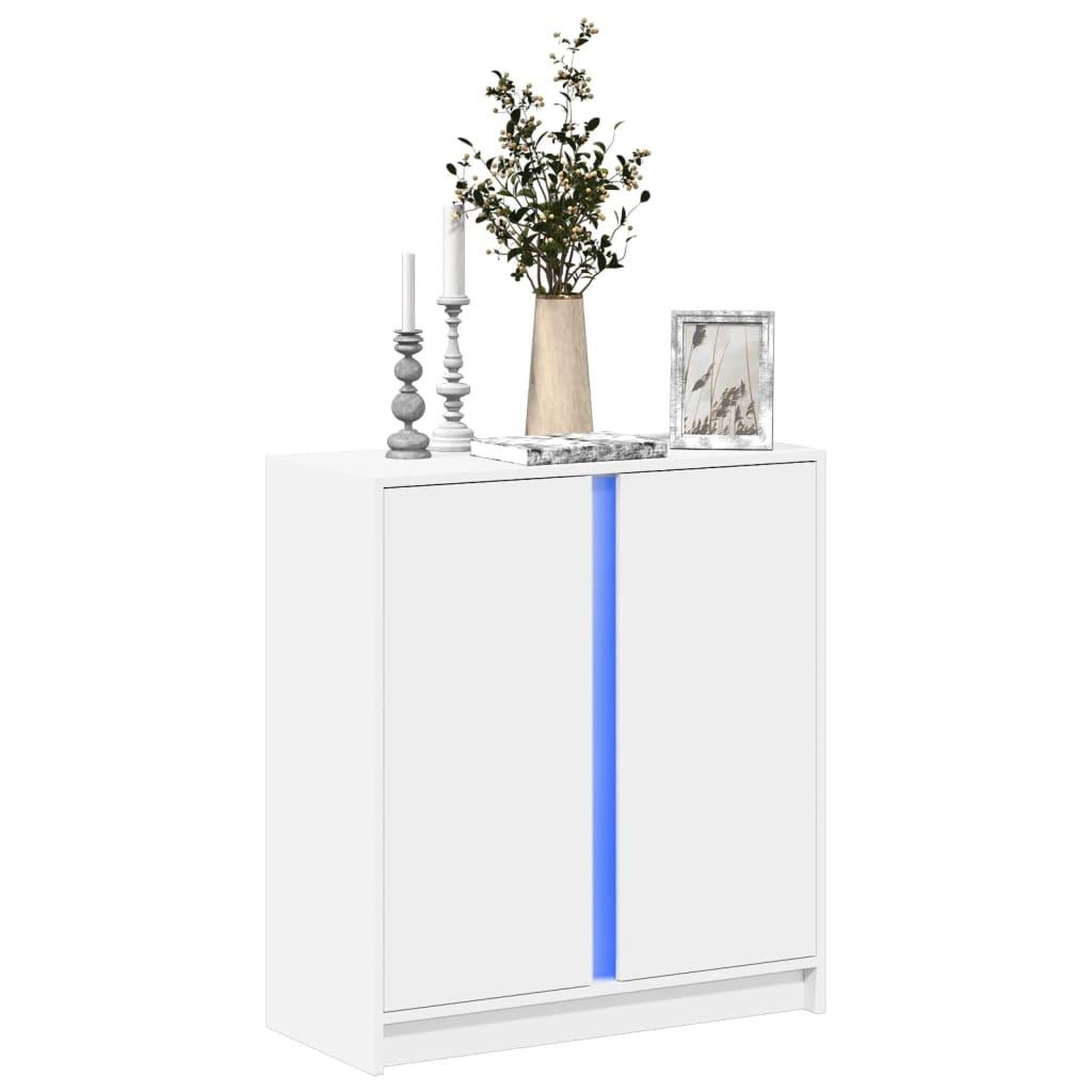 VIDAXL Buffet avec LED blanc 77x34x85 cm bois d'ingenierie