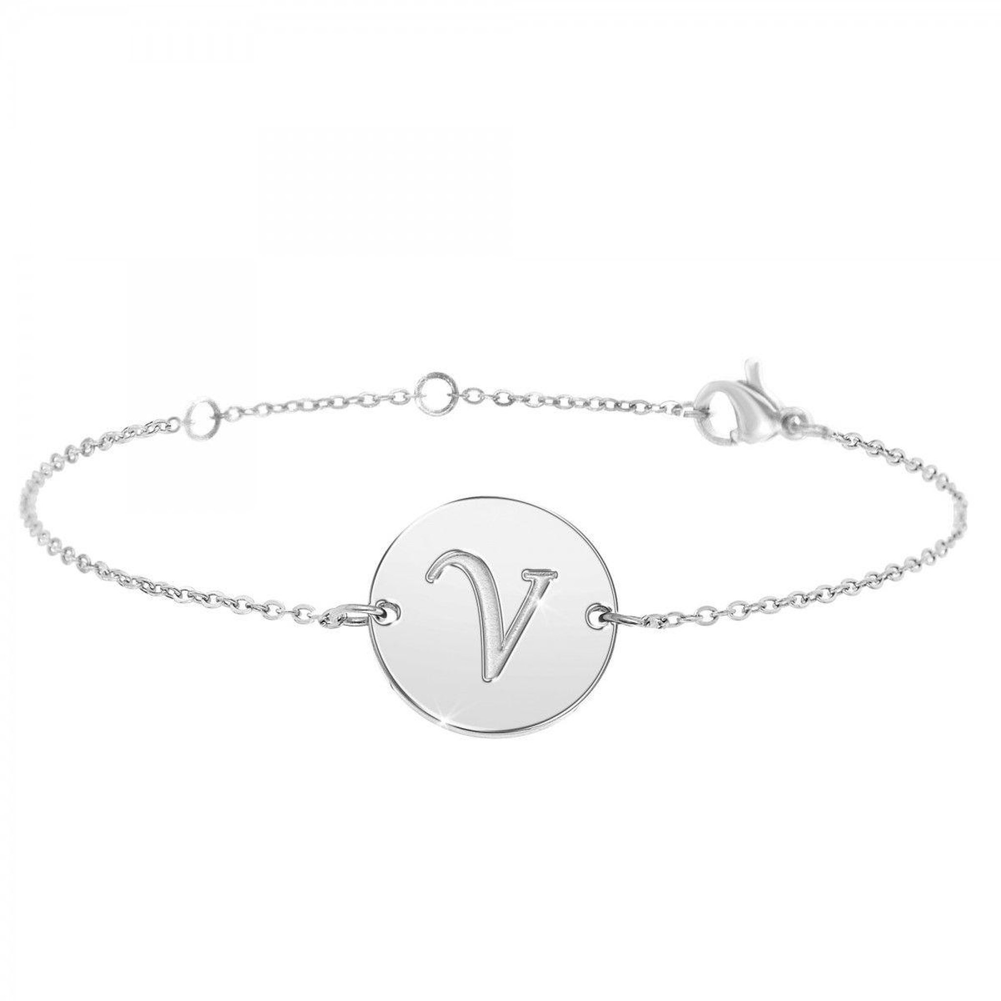 SC CRYSTAL Bracelet lettre V en acier inoxydable par SC Crystal