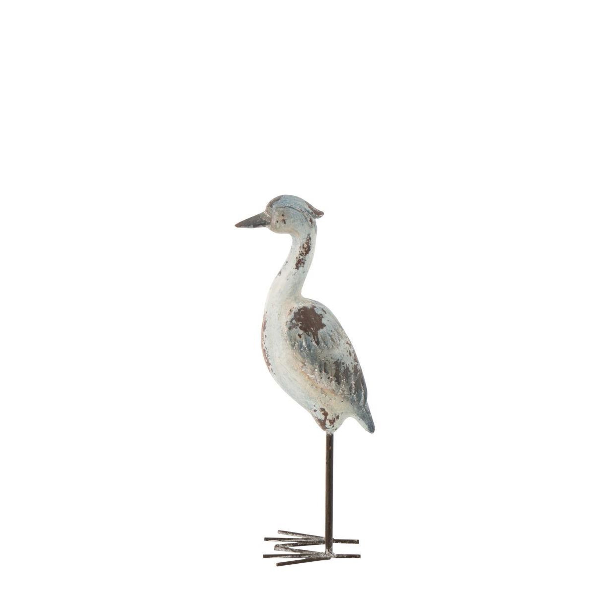 Voir la diapositive 2 : J-LINE Statue oiseau d'extérieur  basil  51cm bleu