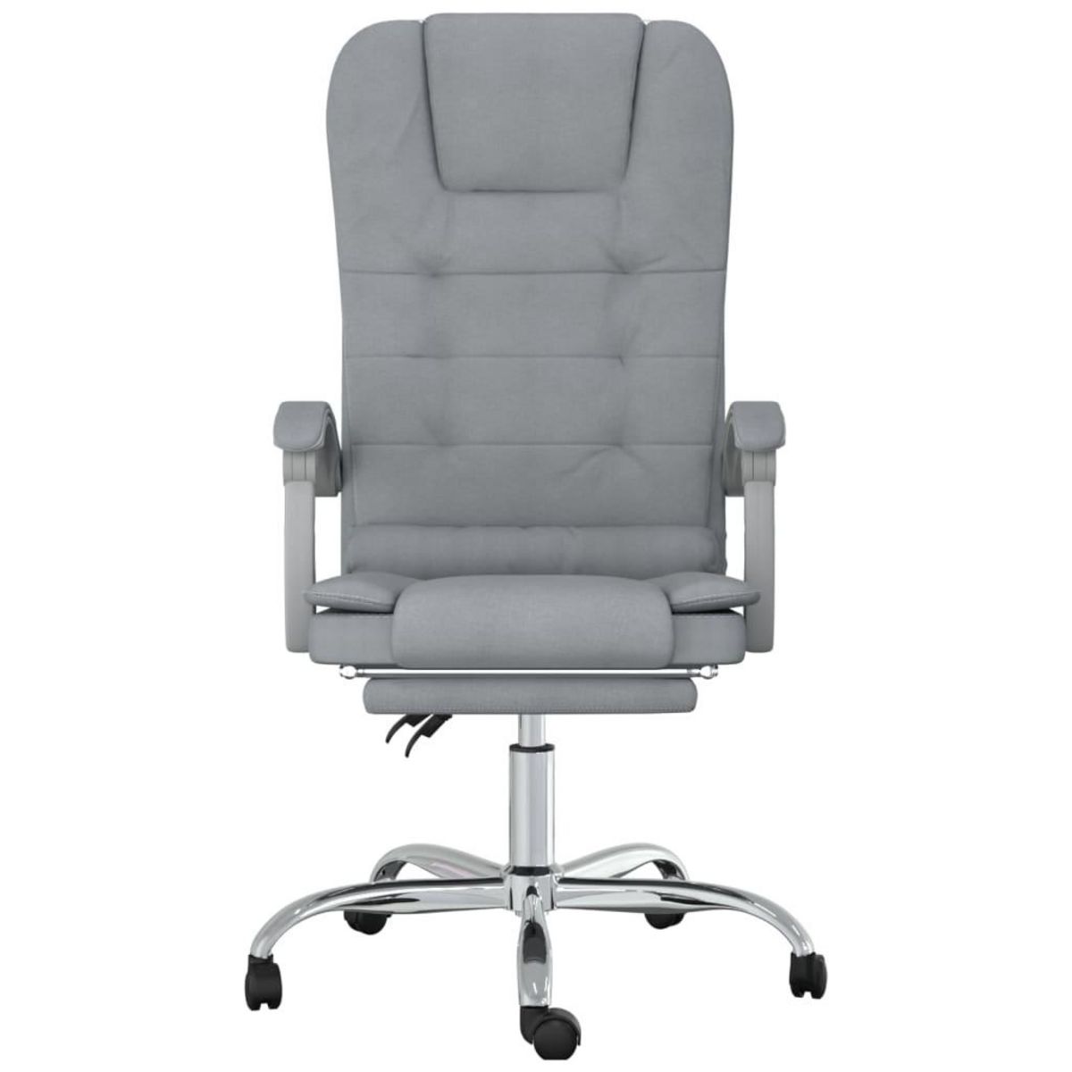 VIDAXL Fauteuil de massage inclinable de bureau Gris clair Tissu