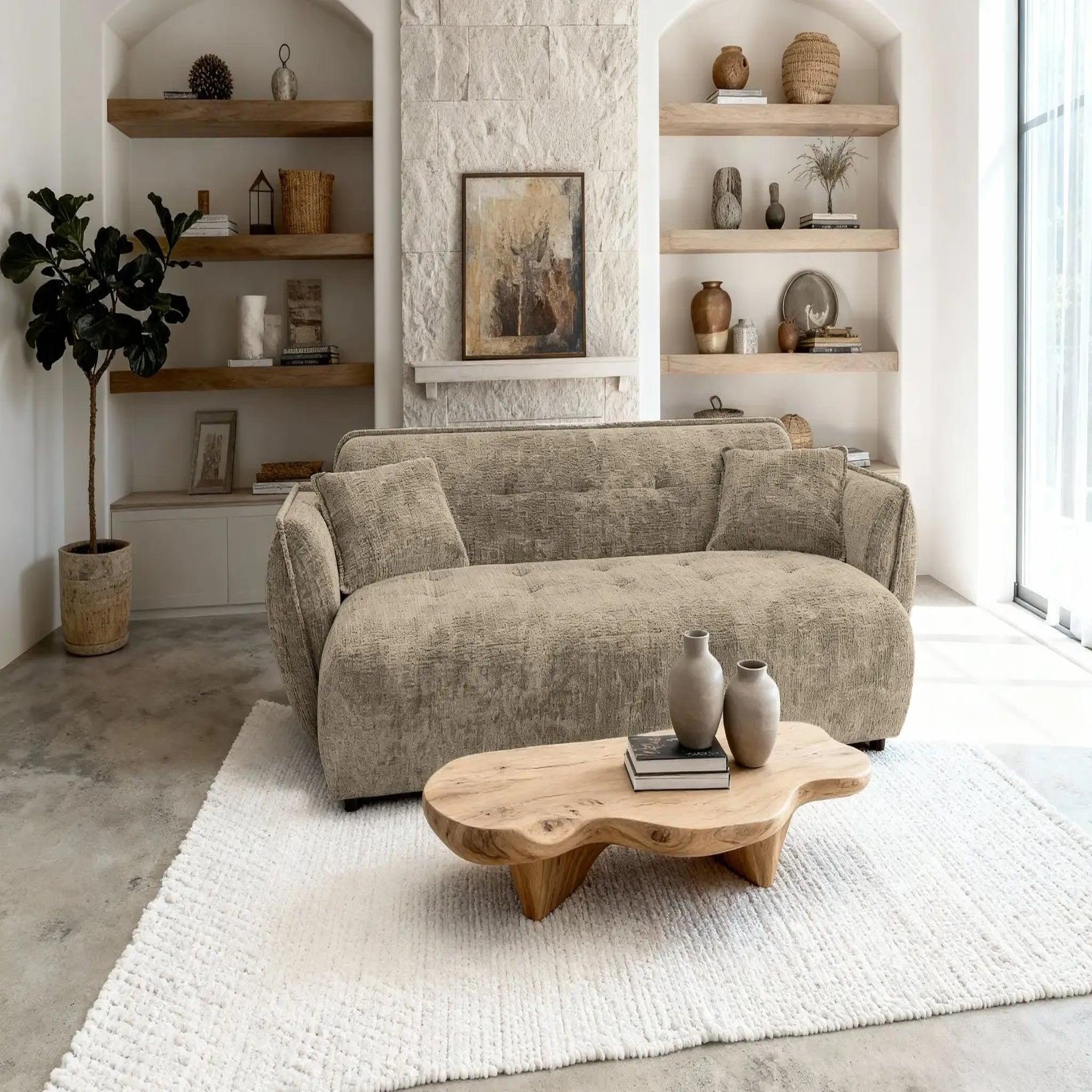 Voir la diapositive 6 : CASANOVA PARIS Mona - canapé droit tissu chenille 3 places