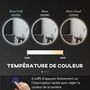 Voir la diapositive 6 : KLEANKIN Miroir rond lumineux LED réglable de salle de bain dia. 80 cm interrupteur tactile fonction antibuée gris