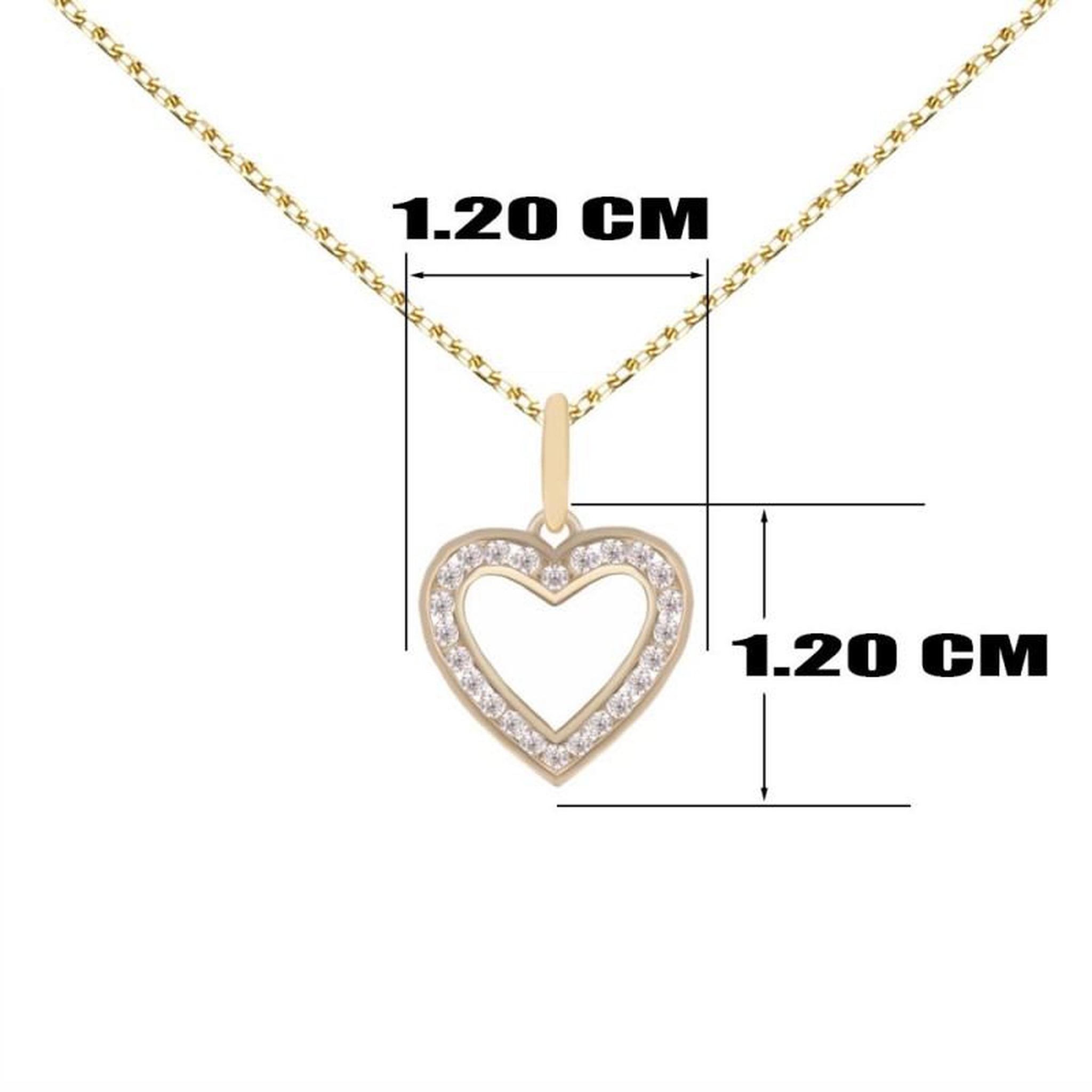 Voir la diapositive 3 : L'ATELIER D'AZUR Collier - Pendentif Or Jaune Coeur Serti de Zirconiums - Chaine Dorée Offerte