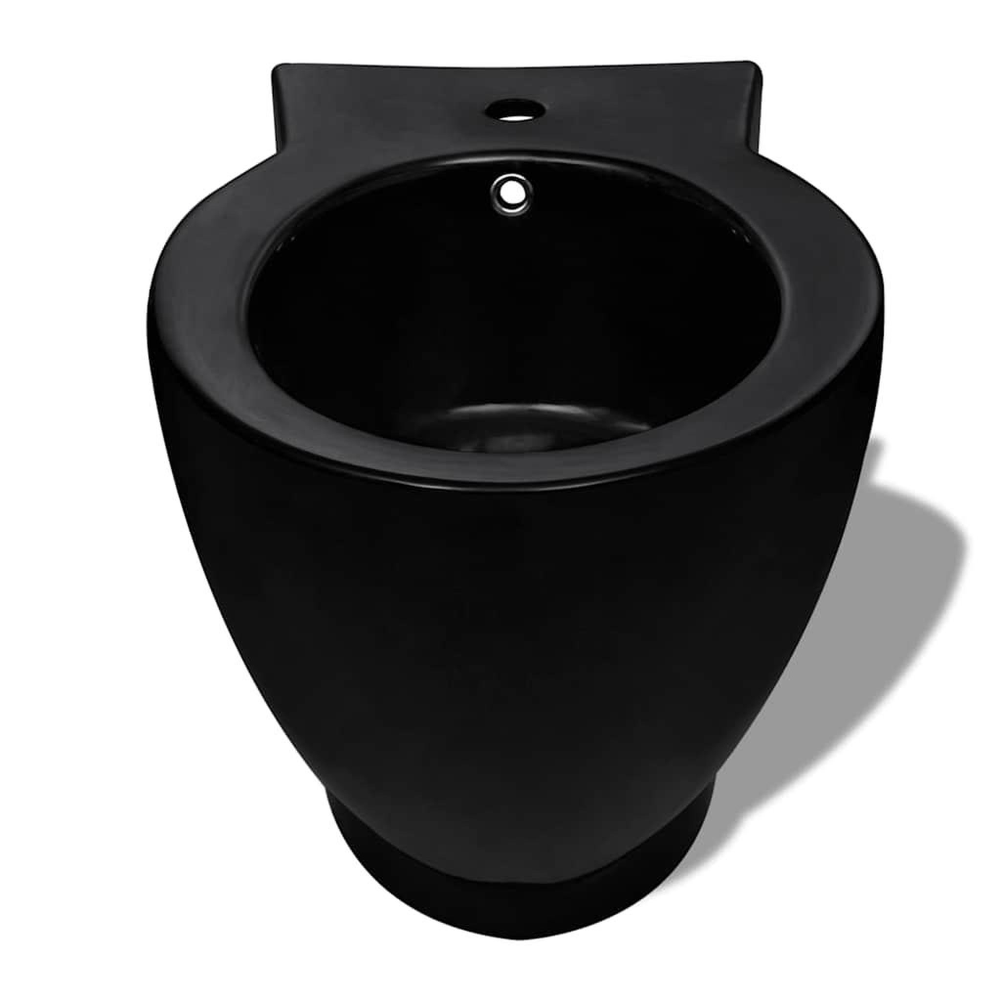 Voir la diapositive 4 : VIDAXL Bidet rond a poser en ceramique sanitaire noir