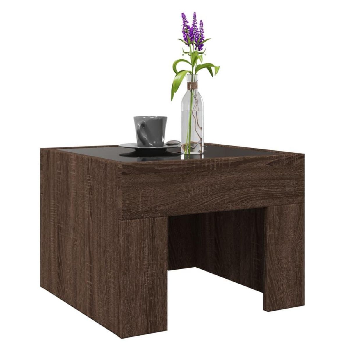 VIDAXL Table basse avec LED infini chene marron 40x40x30 cm