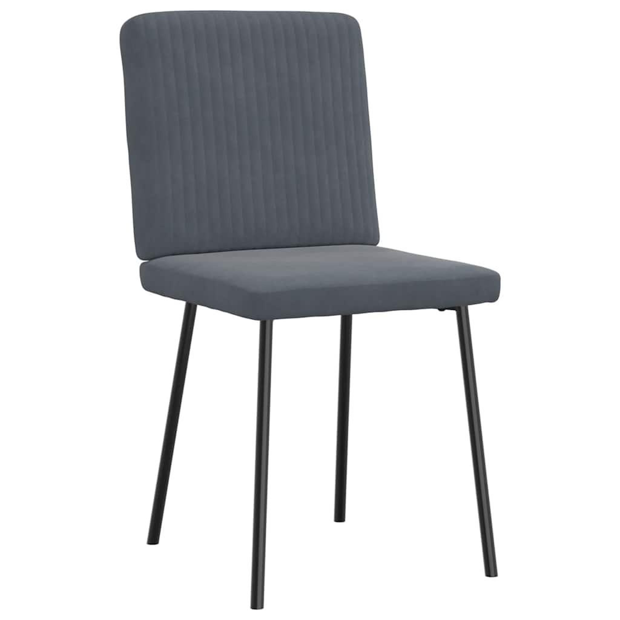 Voir la diapositive 3 : VIDAXL Chaises a manger lot de 2 Gris fonce Velours