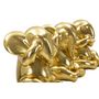 Voir la diapositive 2 : Paris Prix Lot de 3 Statuettes en Résine  Éléphants  20cm Or