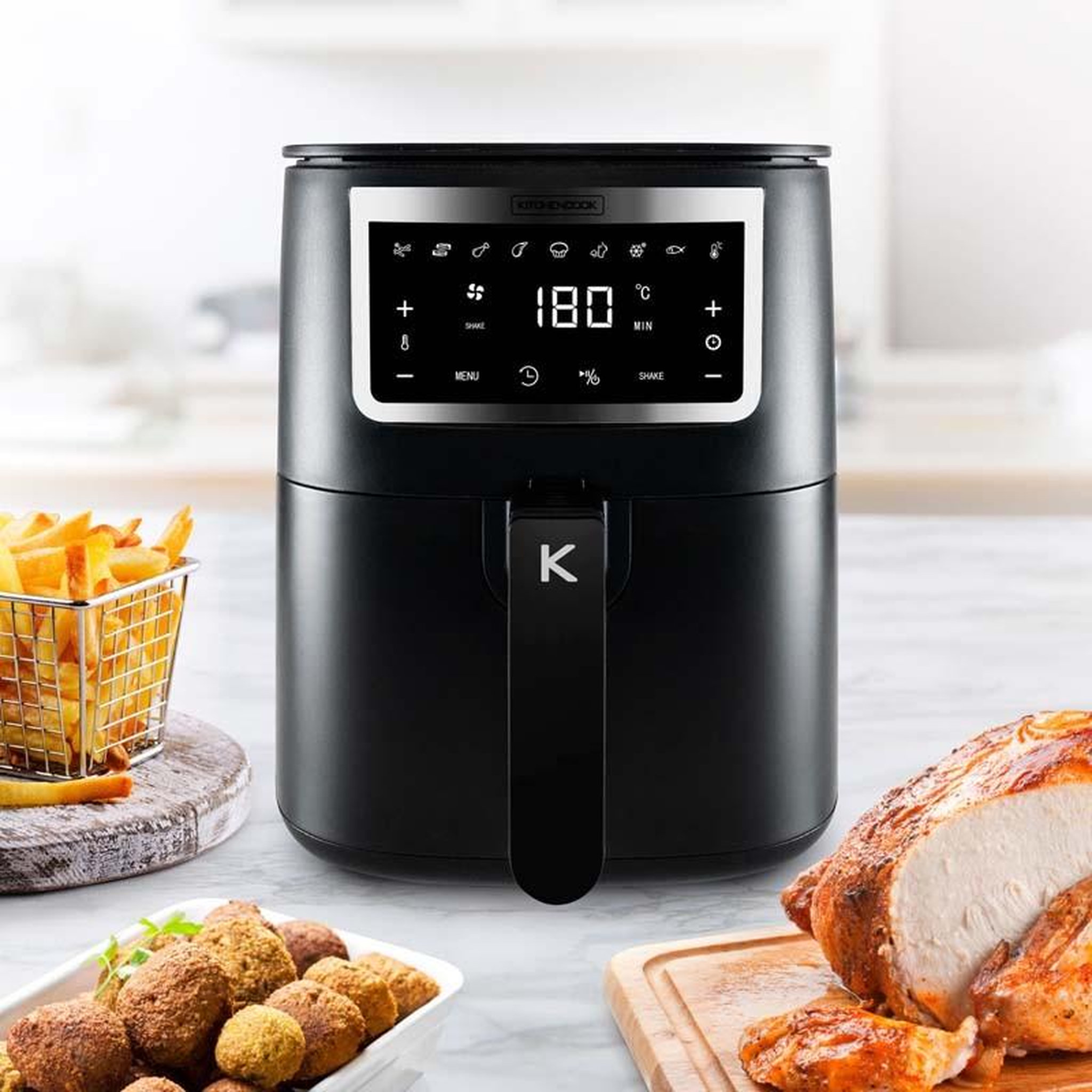 Voir la diapositive 3 : KITCHENCOOK Kitchencook - airmed3 - noir - friteuse sans huile - 3 l - 8 programmes