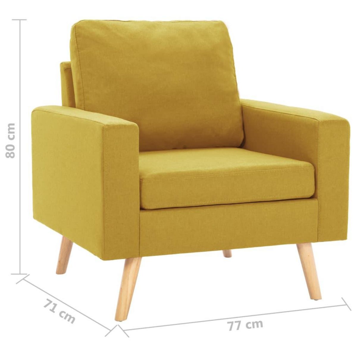 VIDAXL Fauteuil jaune tissu