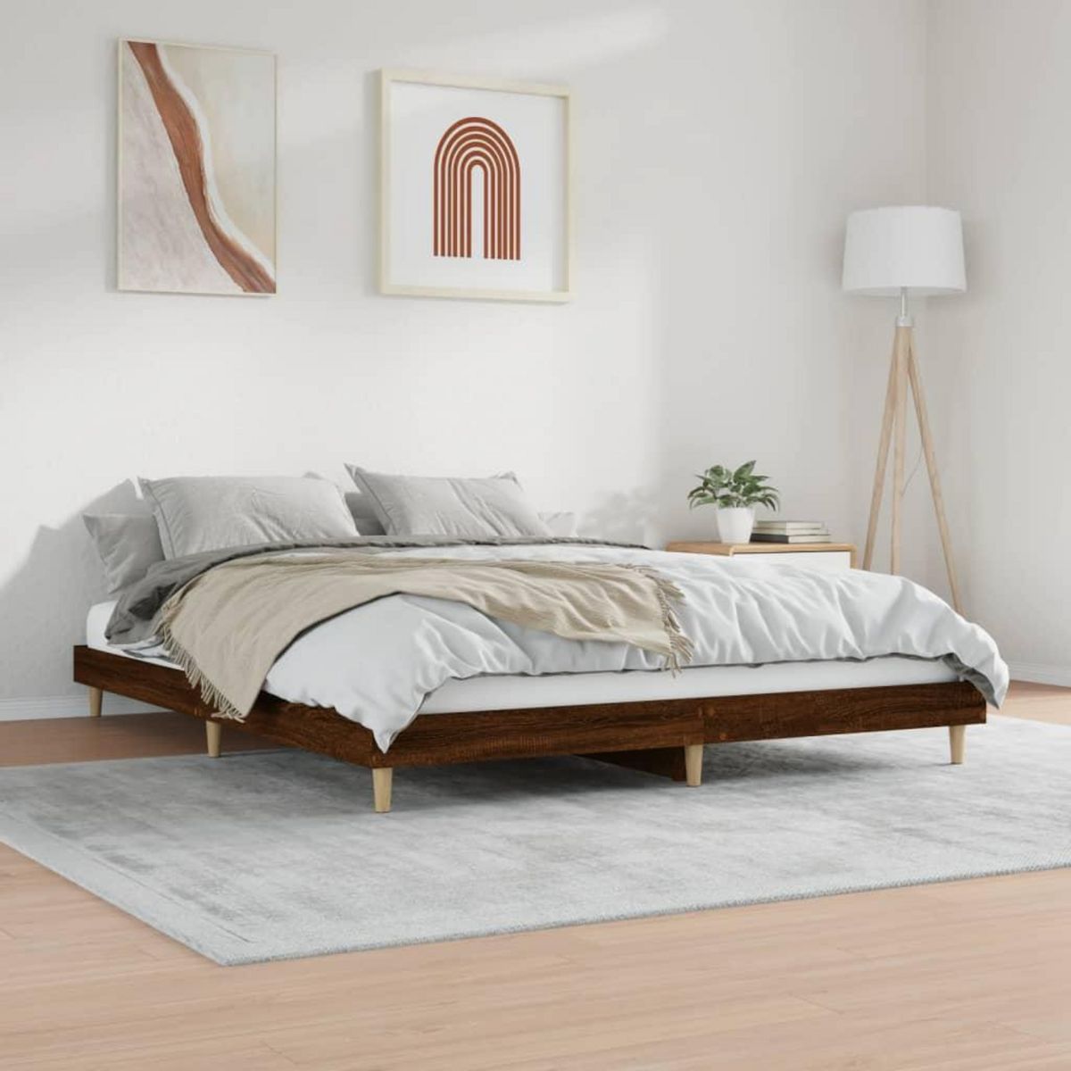 VIDAXL Cadre de lit sans matelas chene marron 140x200 cm