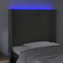 Voir la diapositive 4 : VIDAXL Tete de lit a LED Gris fonce 93x16x118/128 cm Velours