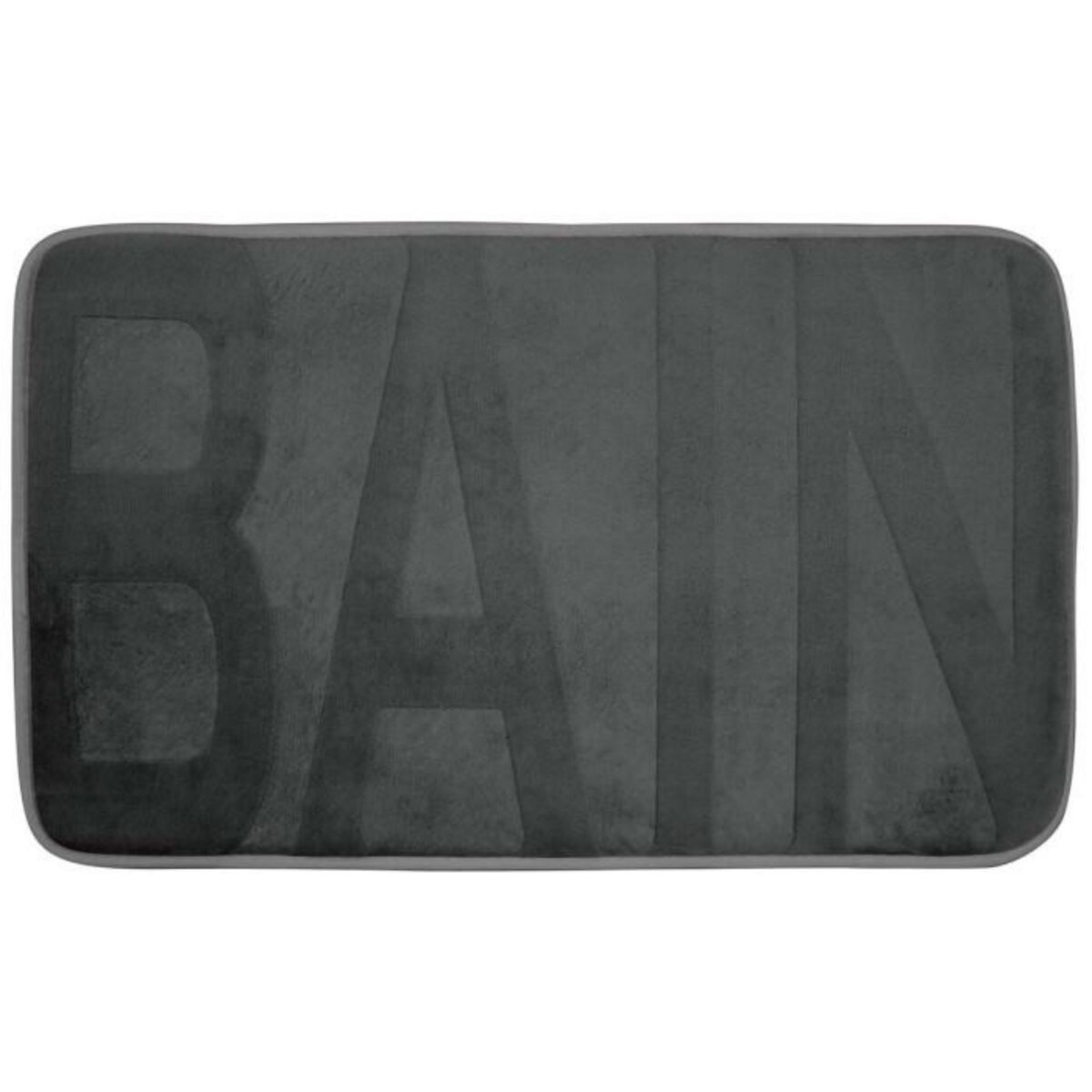 Paris Prix Tapis de Bain Microfibre  Relief  45x75cm Anthracite